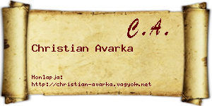 Christian Avarka névjegykártya